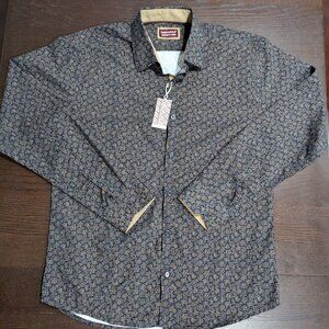 Consequence Men's Large Paisley Long Sleeve Button Up Dress Shirt NEW